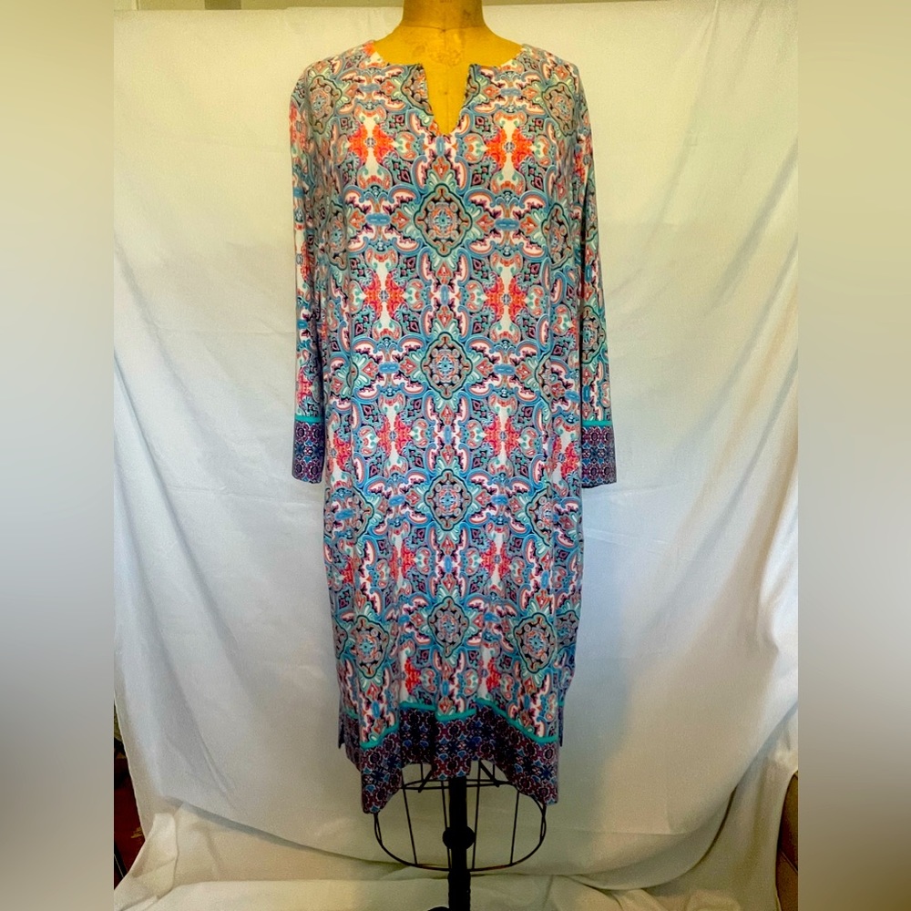 Coolibar Dress/Cover Up Blue, white, black, orange multi XXL